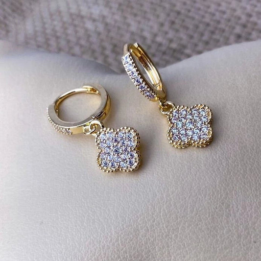 Brinco Trevo Virginia Folheado