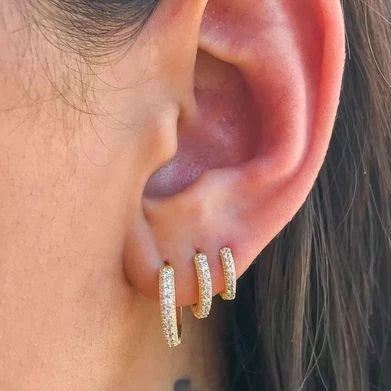 Brinco Trio Argola Cravejada Folheado